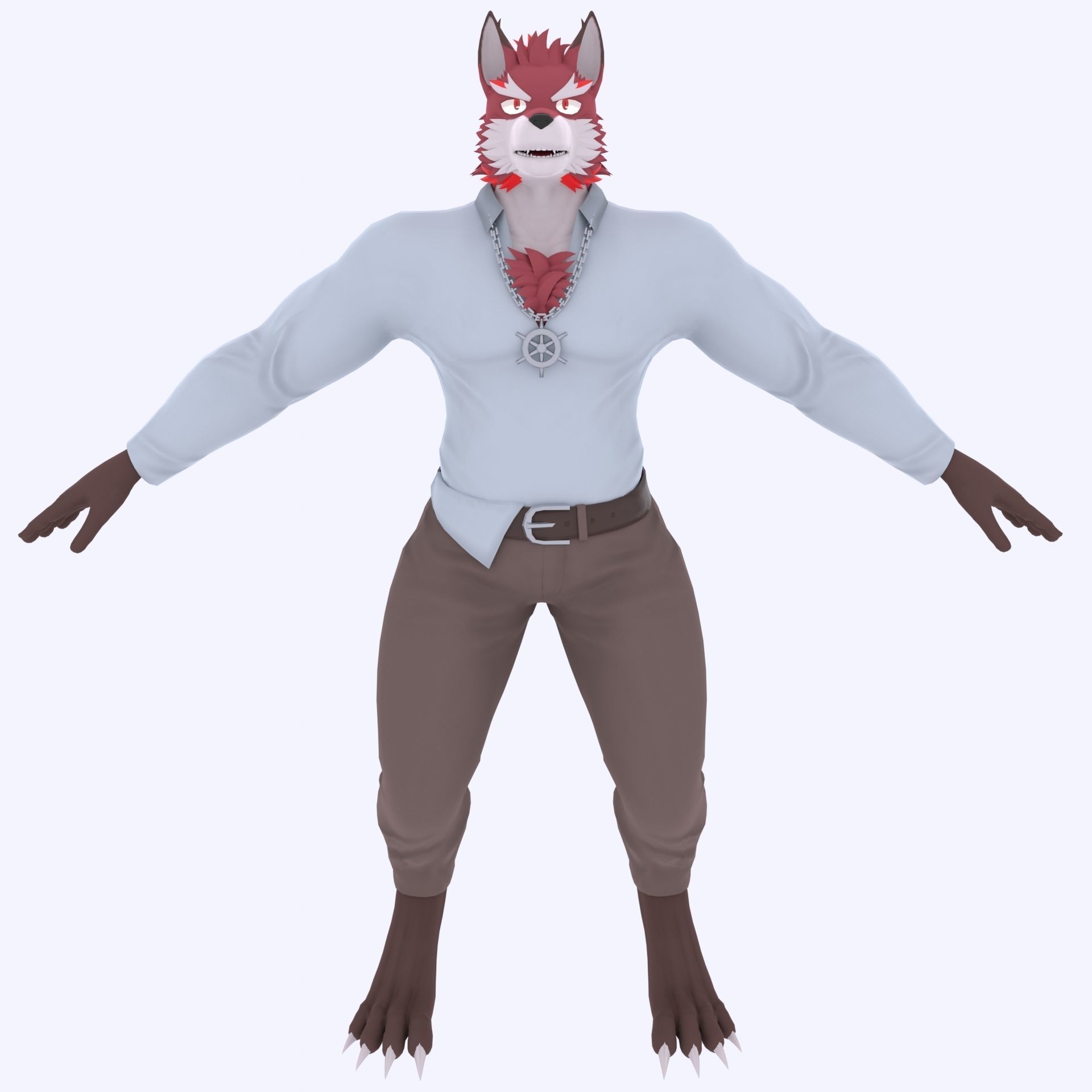 Diederich Olsen from Knights College - Furry Character Low-poly 3D model_12