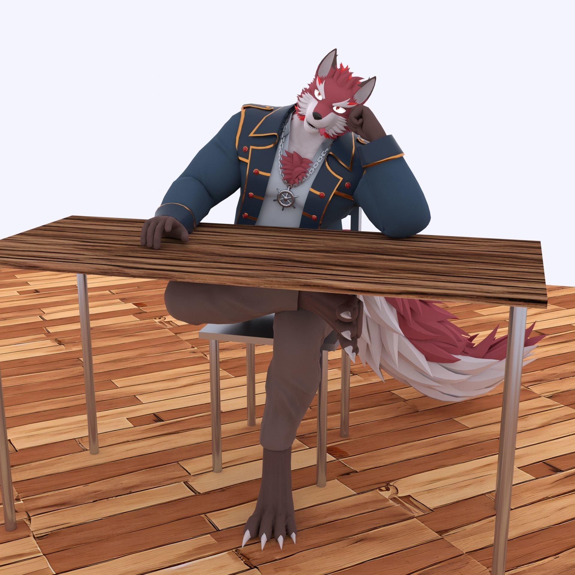 Diederich Olsen from Knights College - Furry Character Low-poly 3D model_3