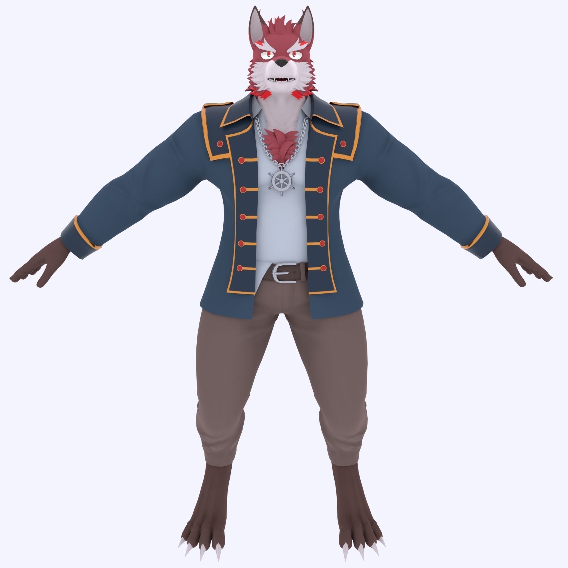 Diederich Olsen from Knights College - Furry Character Low-poly 3D model_6