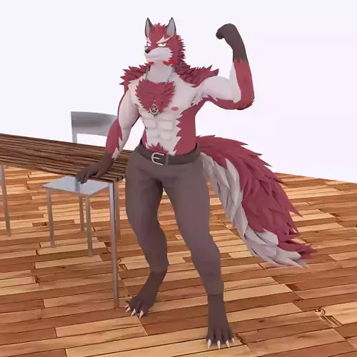 Diederich Olsen from Knights College - Furry Character Low-poly 3D model