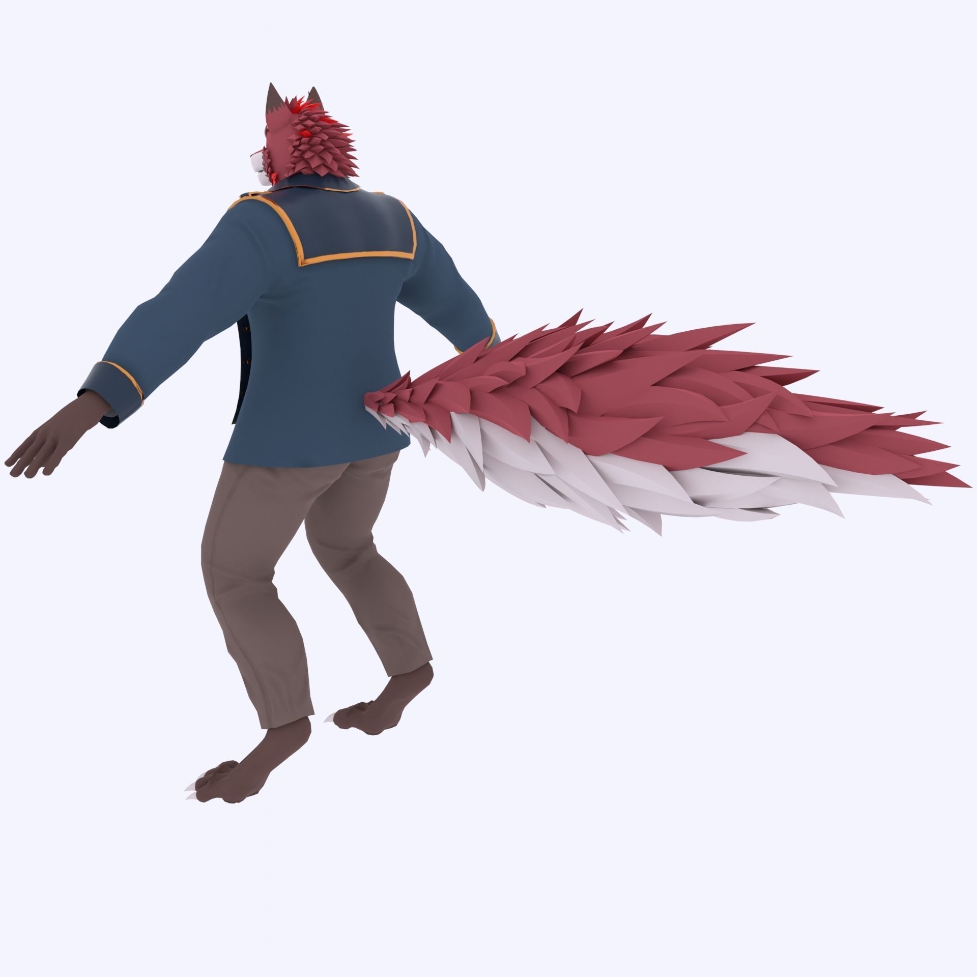 Diederich Olsen from Knights College - Furry Character Low-poly 3D model_7