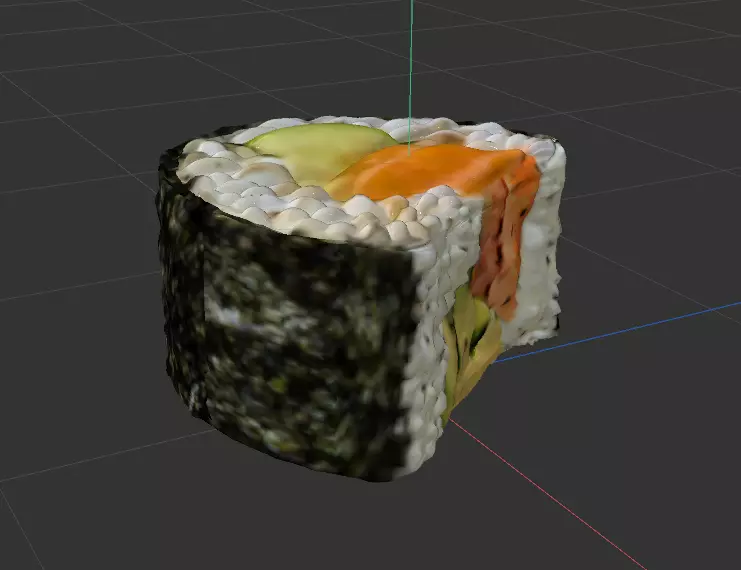 Sushi roll mordido 3D model