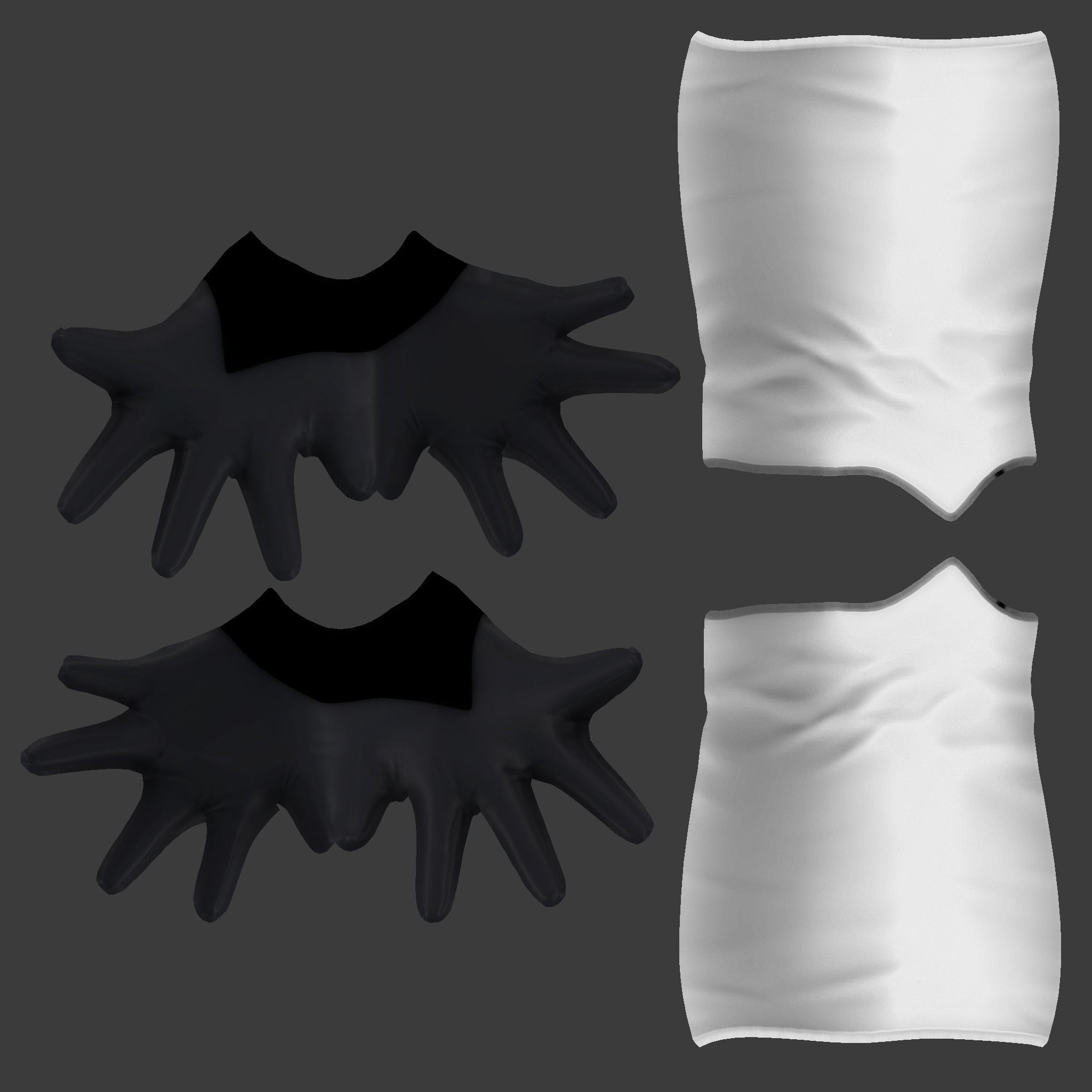 Victorian Steampunk Mini Dress Low-poly 3D model_10