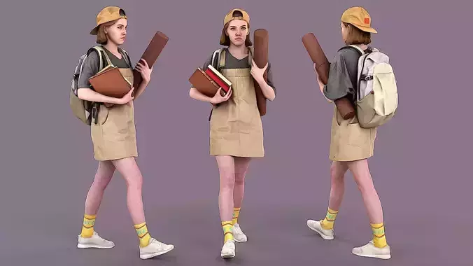 Student Girl 3D model
