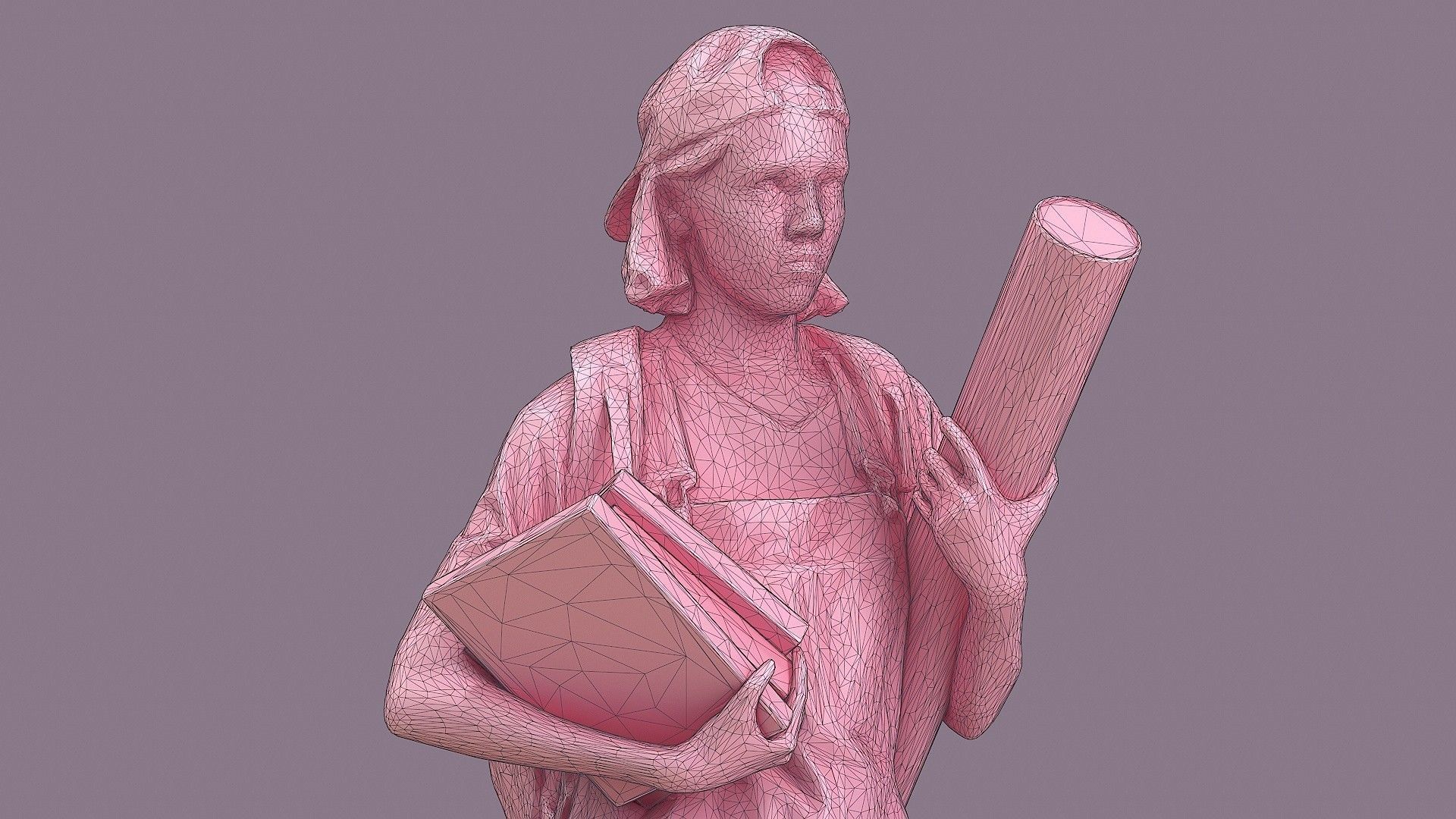 Student Girl 3D model_9