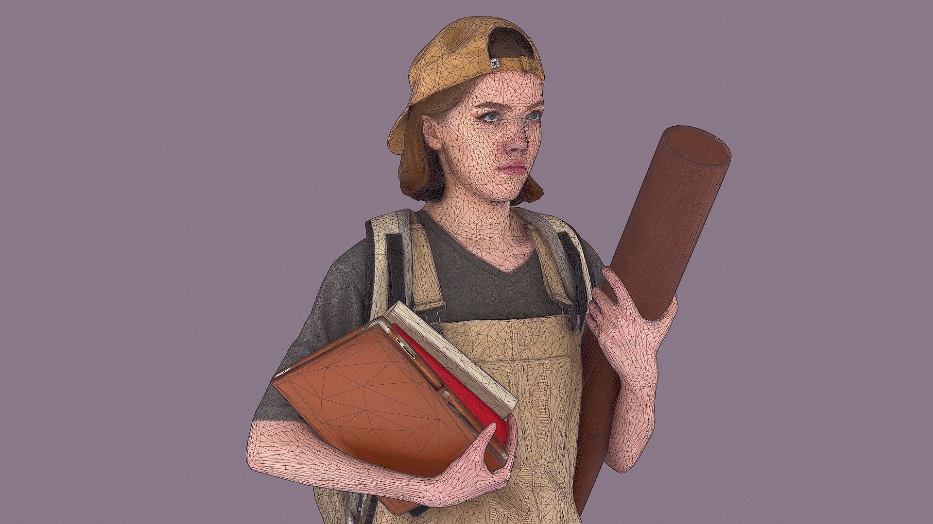 Student Girl 3D model_8