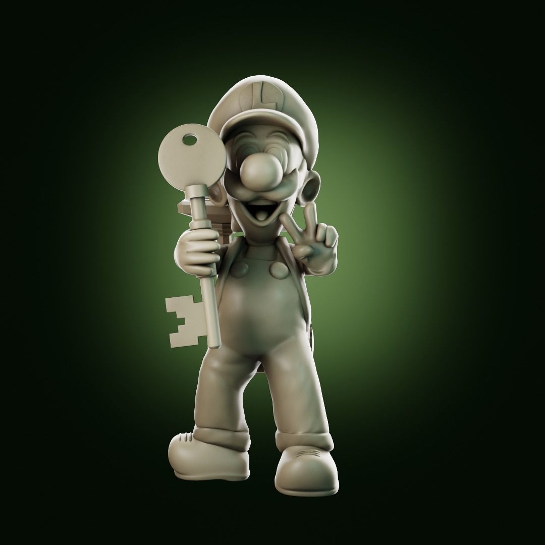 Luigis Mansion Key holder 3D print model_12