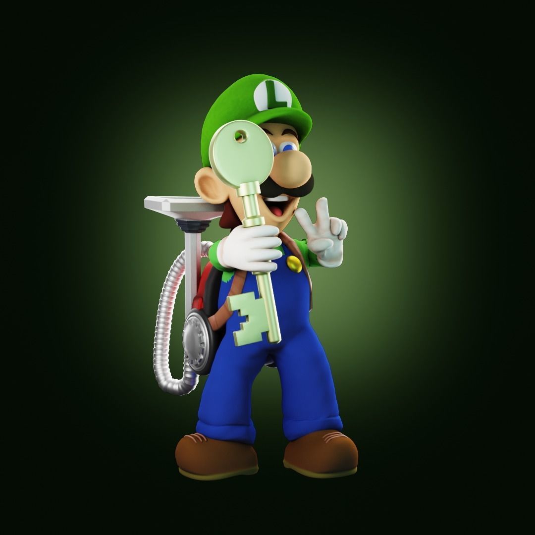 Luigis Mansion Key holder 3D print model_11