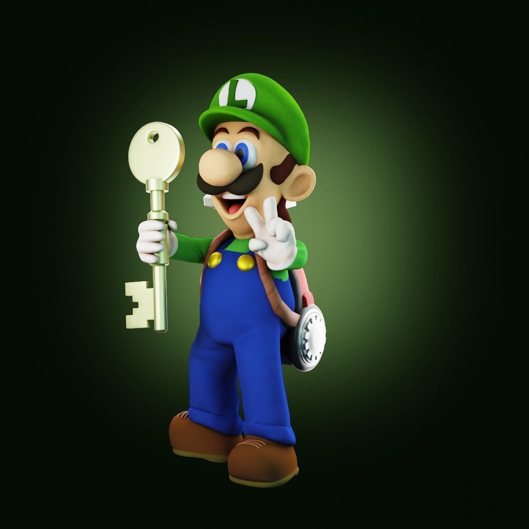 Luigis Mansion Key holder 3D print model_1