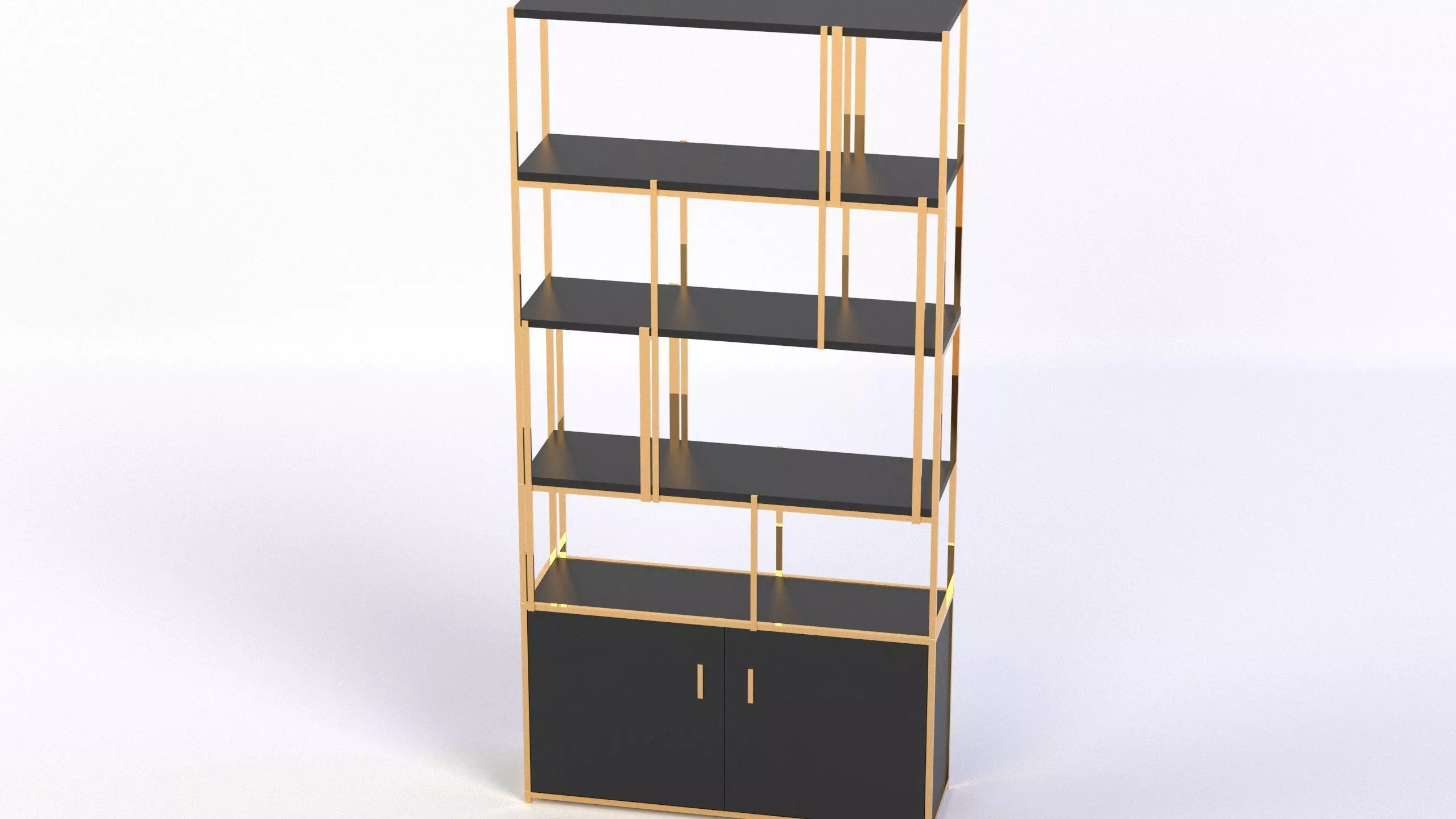 Bookcases bookcase gold 3D model_0