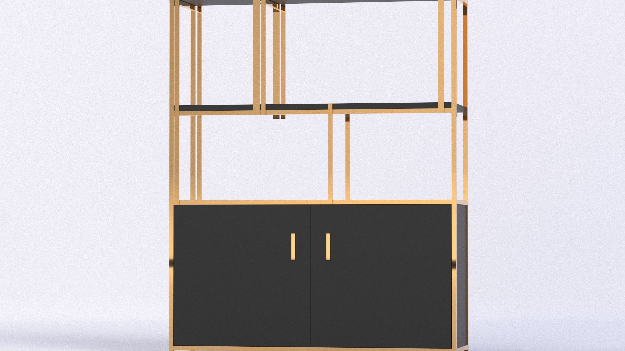 Bookcases bookcase gold 3D model_3