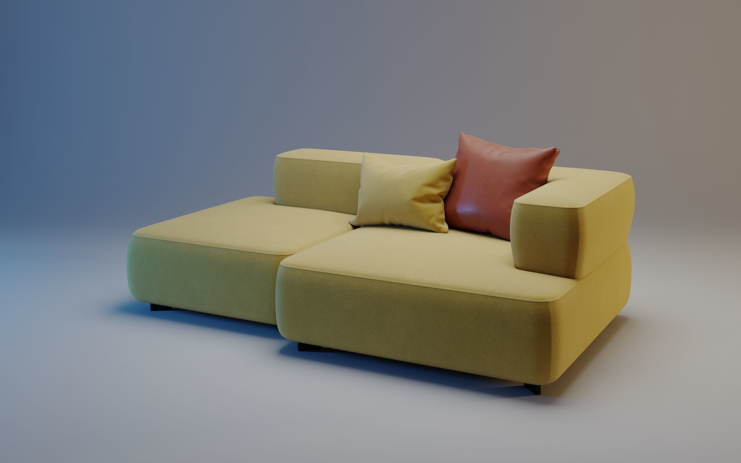 Alphabet 2 Seater Sofa by Fritz Hansen 3D model_1