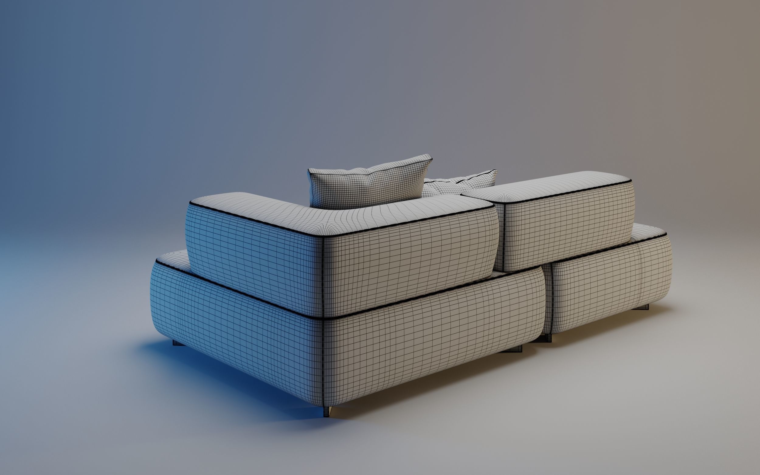 Alphabet 2 Seater Sofa by Fritz Hansen 3D model_12