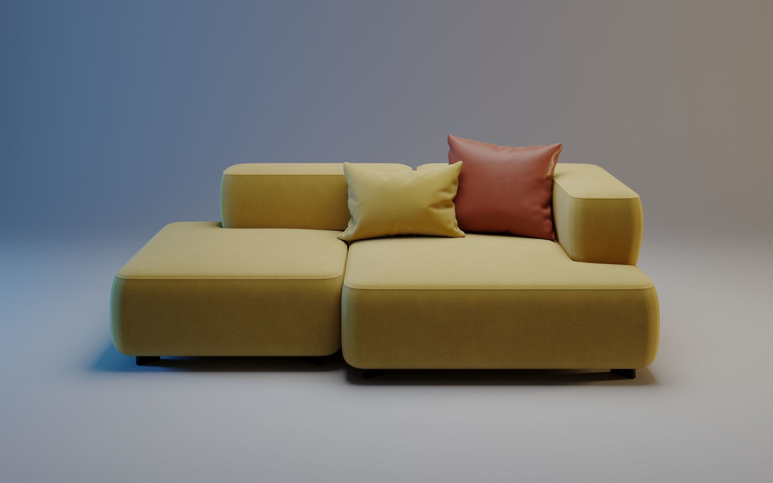 Alphabet 2 Seater Sofa by Fritz Hansen 3D model_4