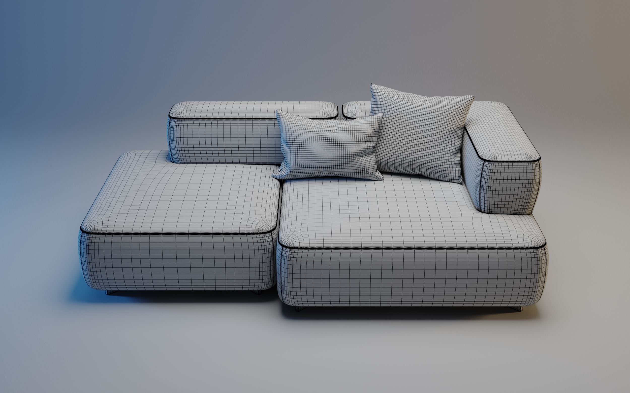 Alphabet 2 Seater Sofa by Fritz Hansen 3D model_10