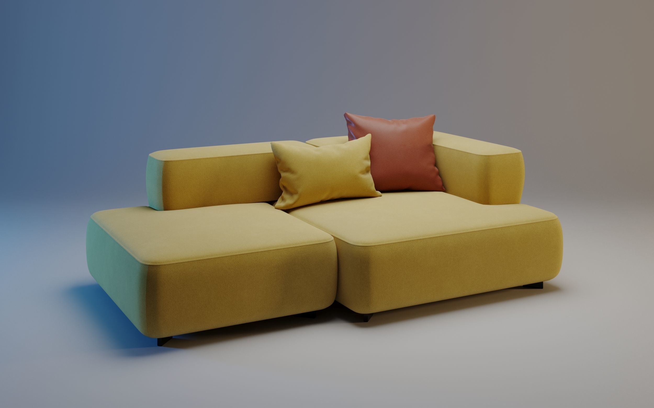 Alphabet 2 Seater Sofa by Fritz Hansen 3D model_5