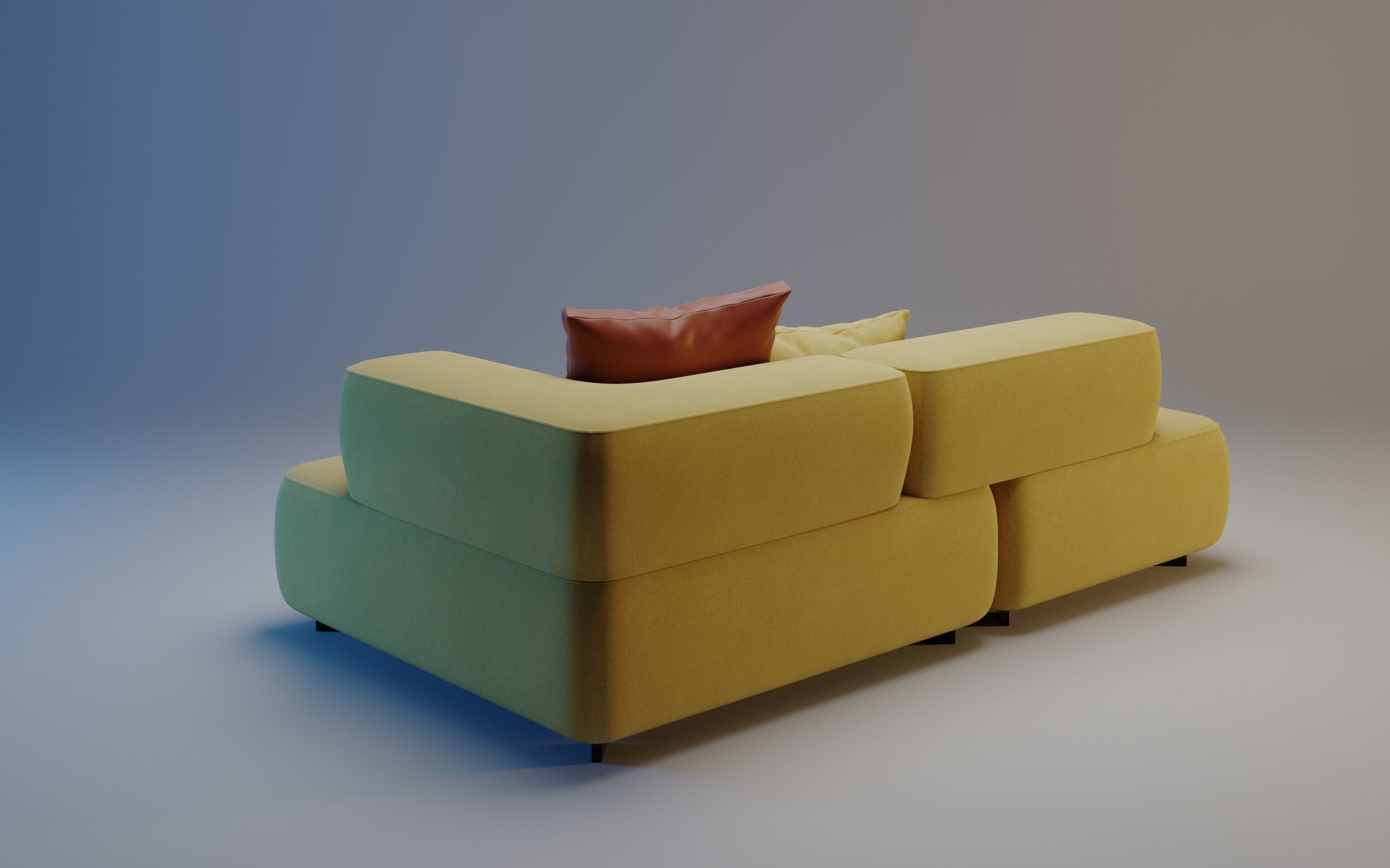 Alphabet 2 Seater Sofa by Fritz Hansen 3D model_6