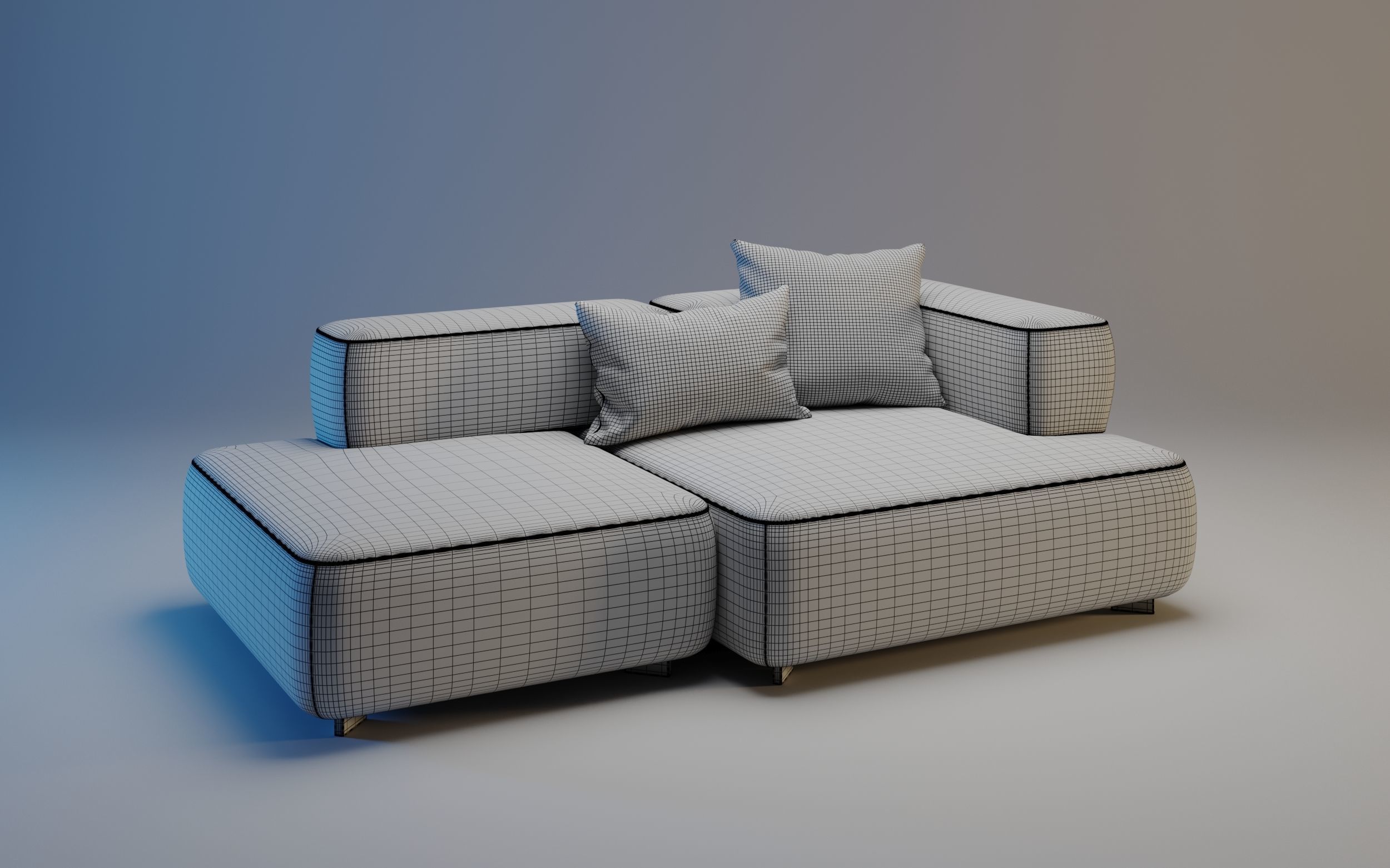 Alphabet 2 Seater Sofa by Fritz Hansen 3D model_9