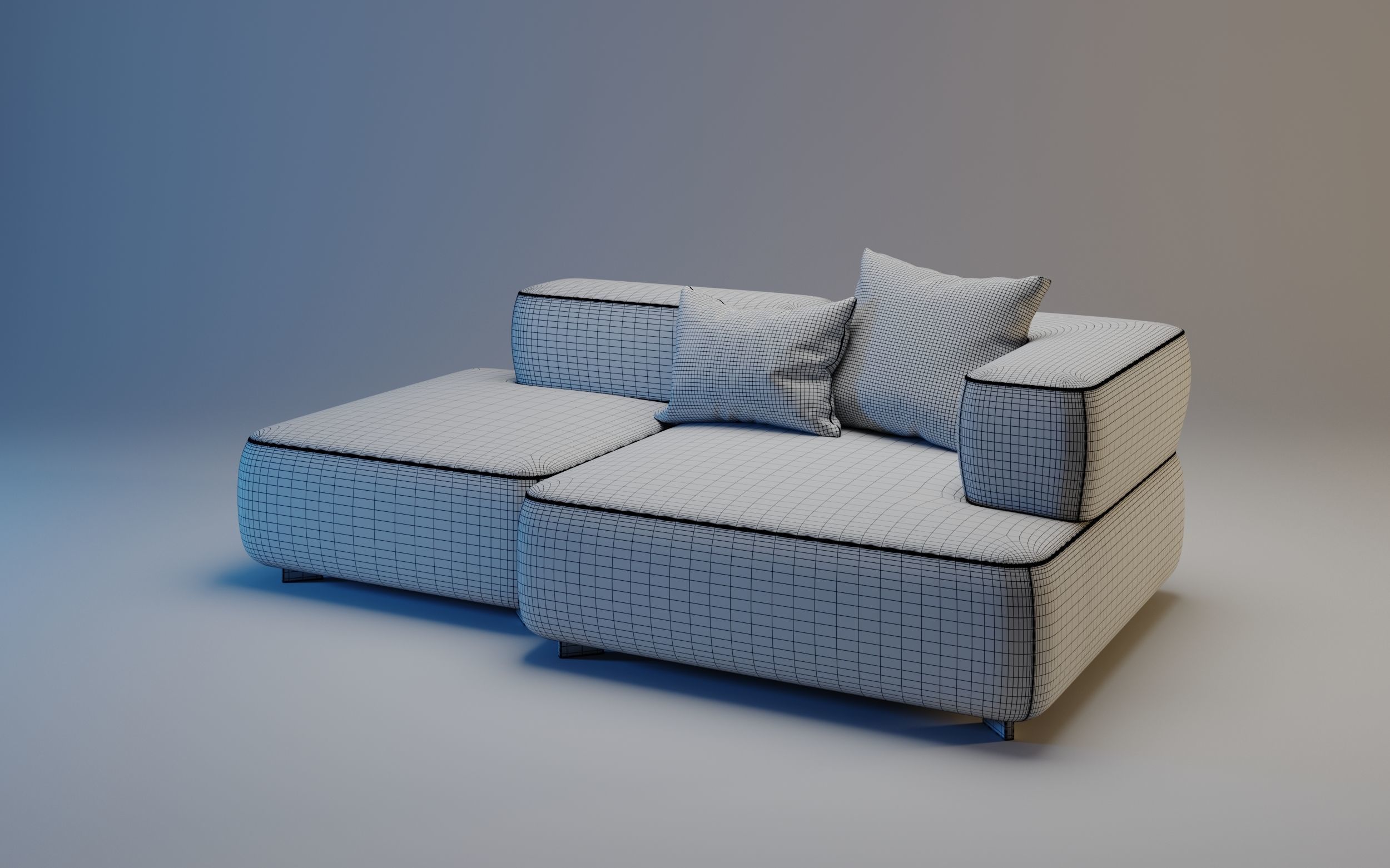 Alphabet 2 Seater Sofa by Fritz Hansen 3D model_8