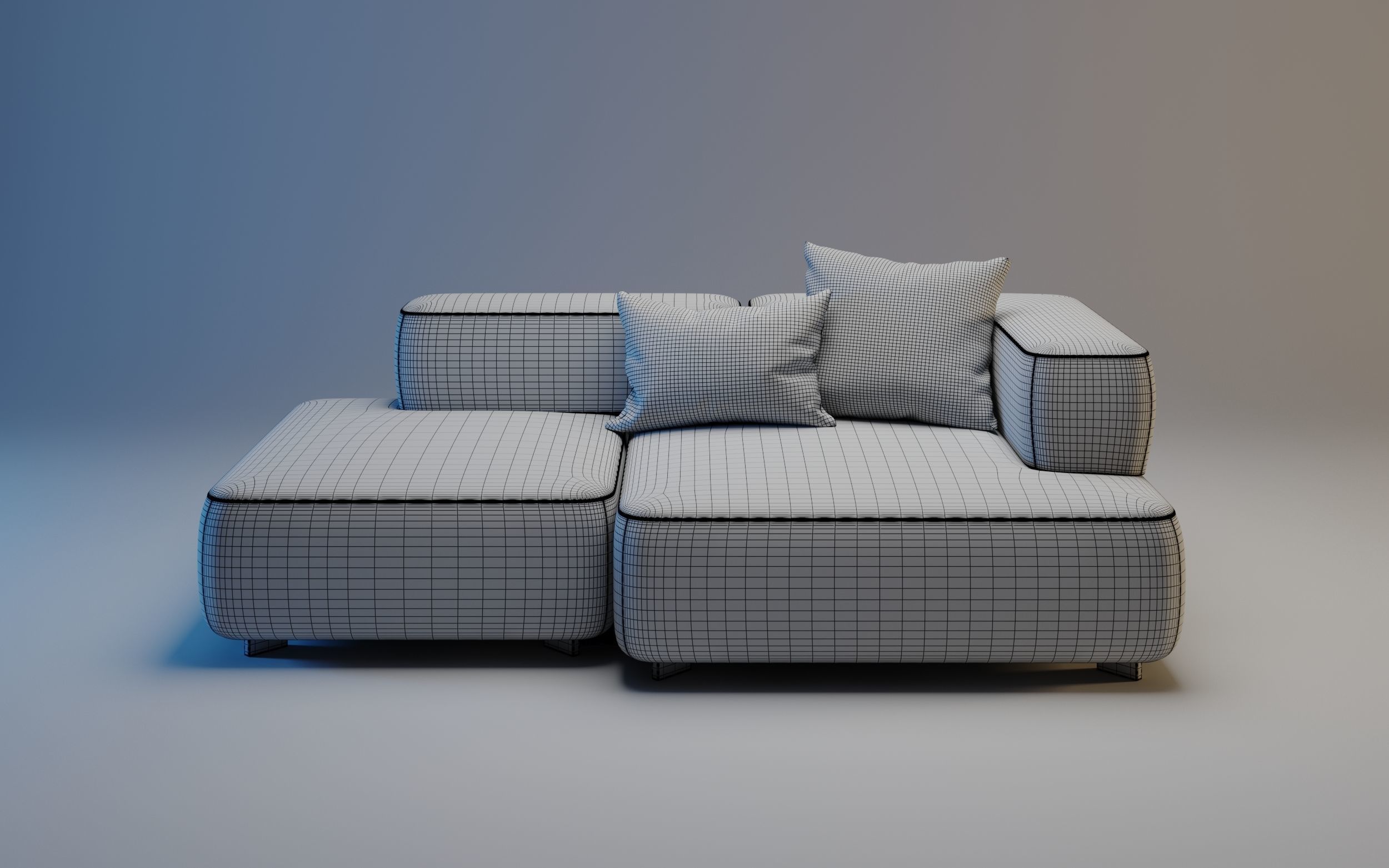 Alphabet 2 Seater Sofa by Fritz Hansen 3D model_7