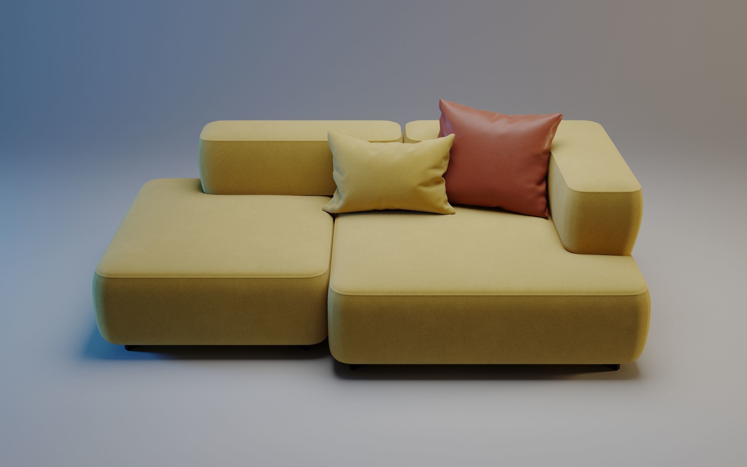 Alphabet 2 Seater Sofa by Fritz Hansen 3D model_2
