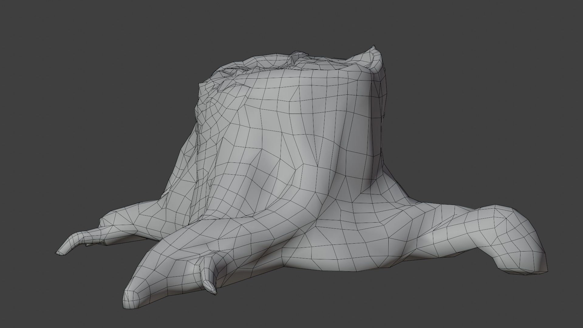 Old Stump Low-poly 3D model_6