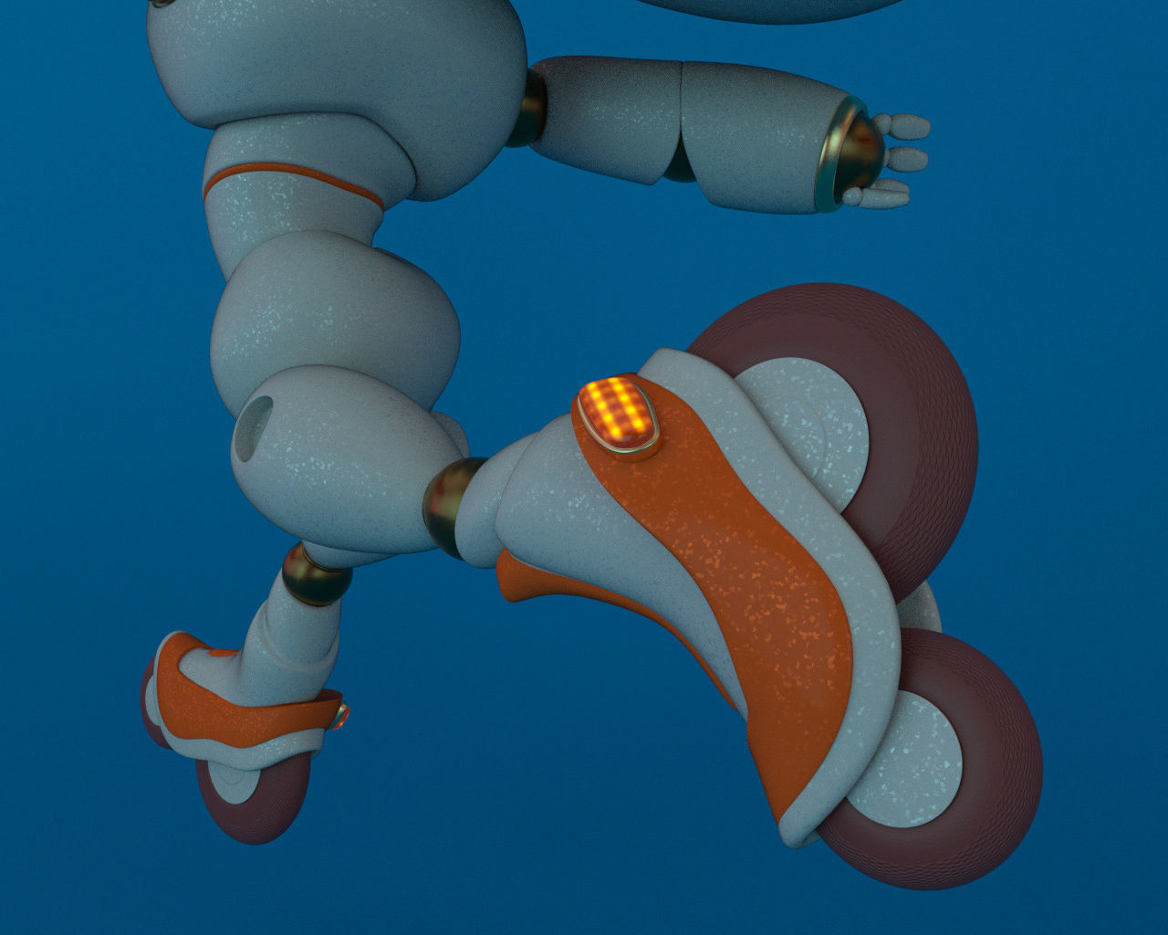 Robot Lussy - rigged character Low-poly 3D model_24