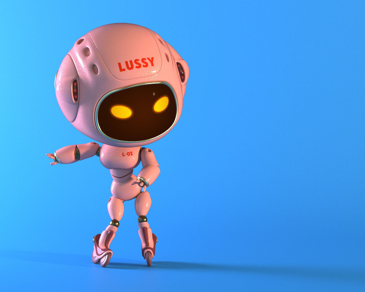 Robot Lussy - rigged character Low-poly 3D model_22