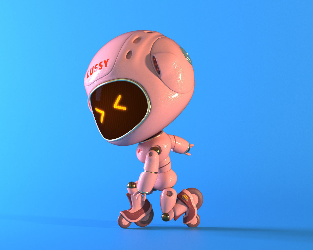 Robot Lussy - rigged character Low-poly 3D model_20