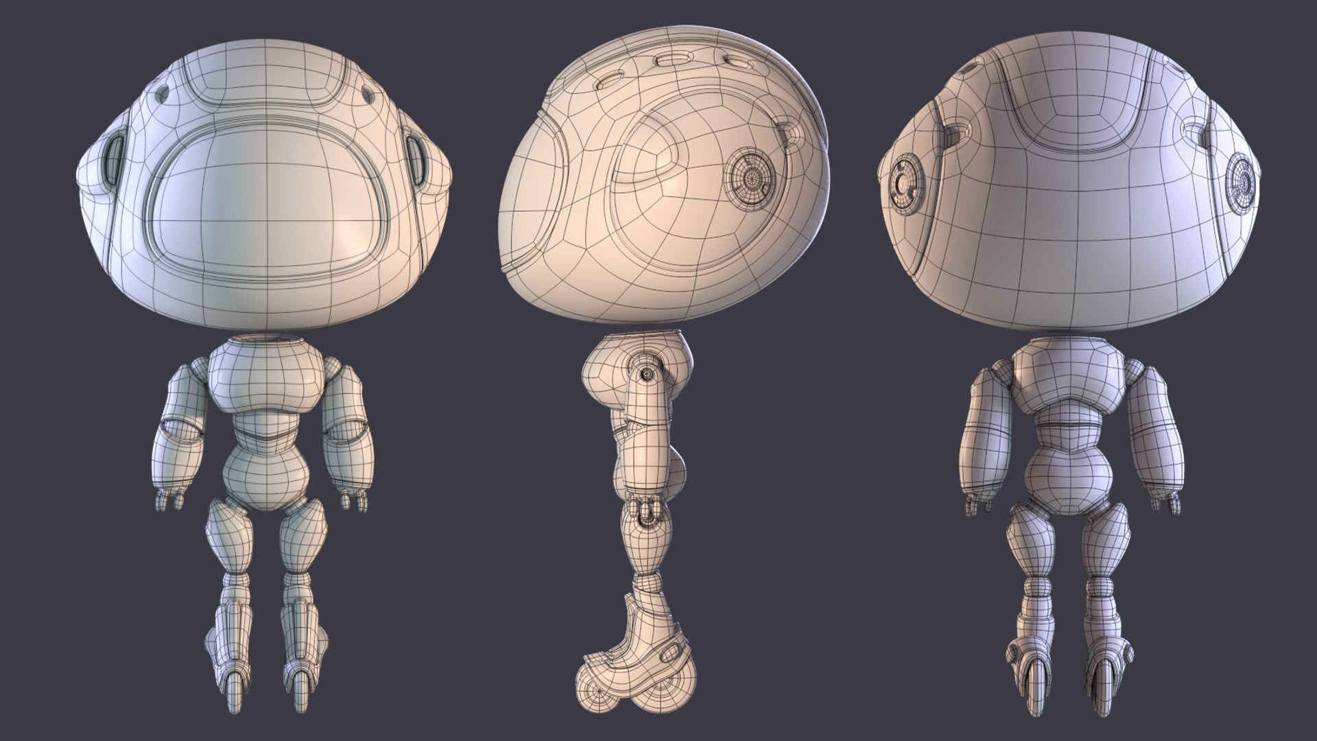 Robot Lussy - rigged character Low-poly 3D model_11