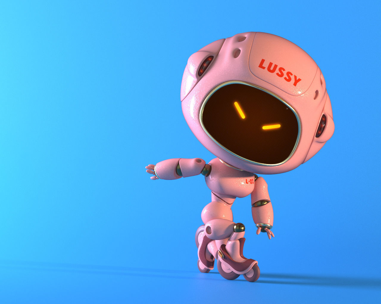 Robot Lussy - rigged character Low-poly 3D model_19
