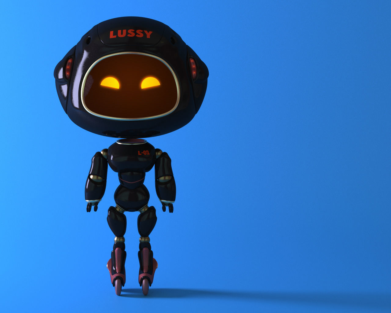 Robot Lussy - rigged character Low-poly 3D model_18