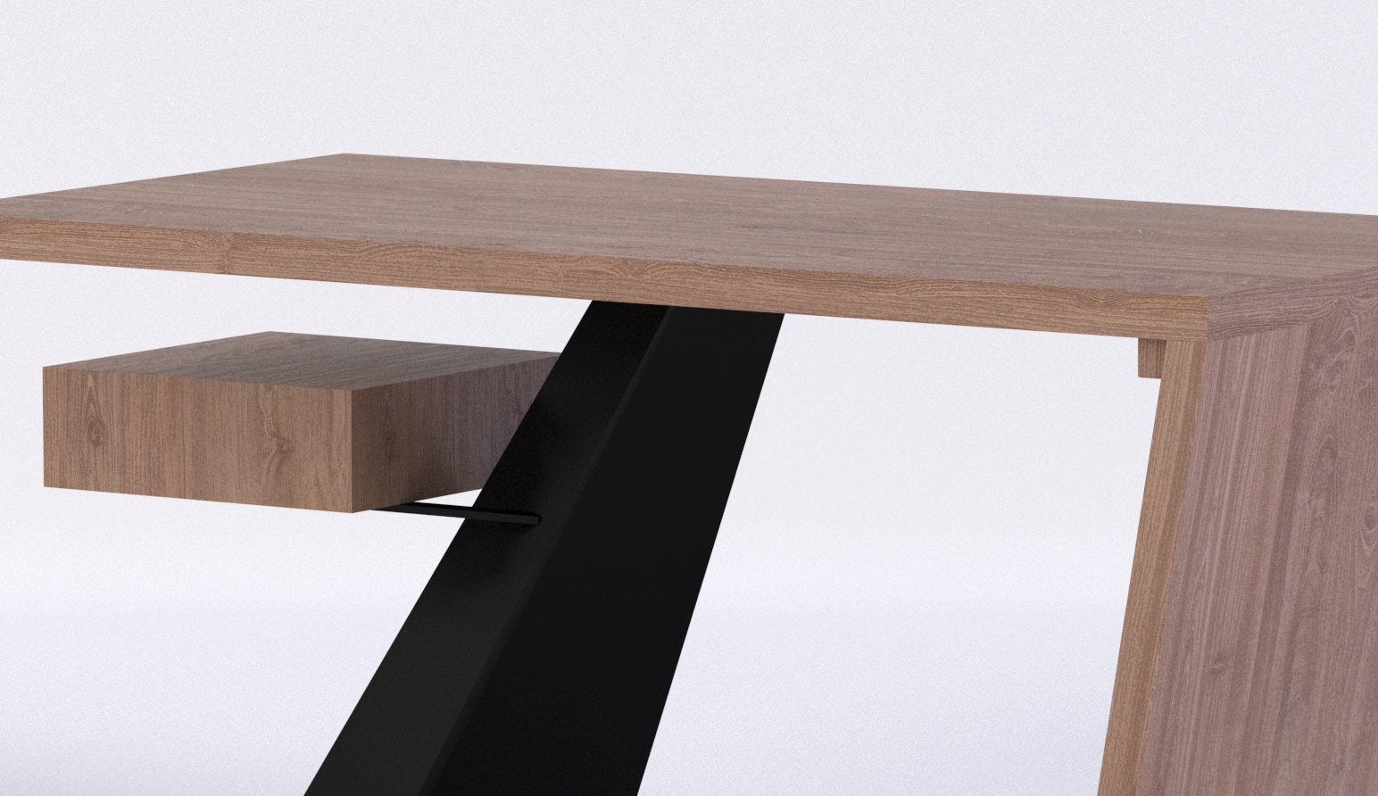 Modern Desk  3D model_2
