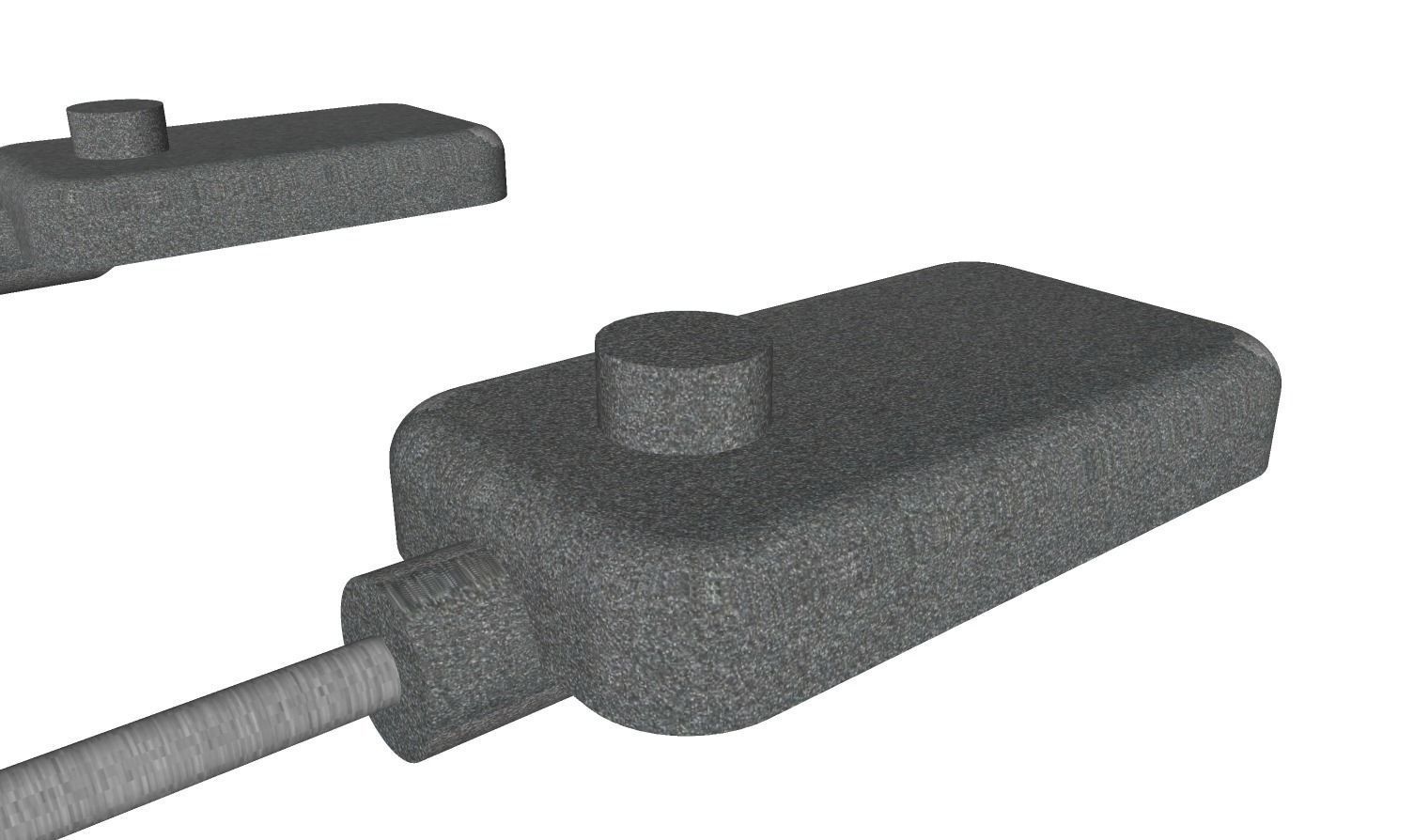 Concrete Lamp Post - Light Pole - Light Post - Street Light 05 3D model_6