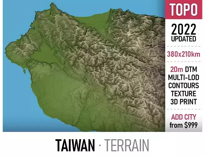 Taiwan Low-poly 3D model