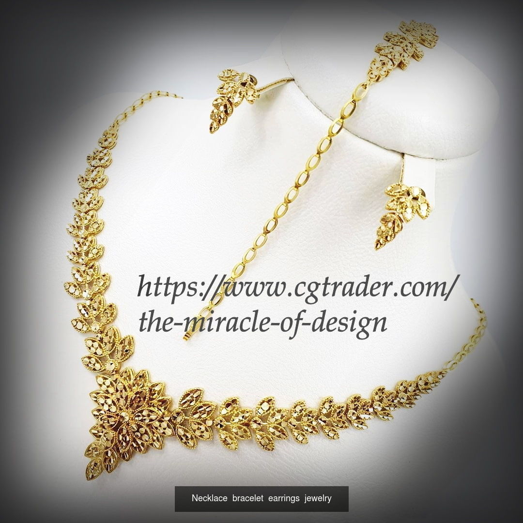 88 models of necklaces bracelets earrings pendants fusion rings  3D Model Collection_87