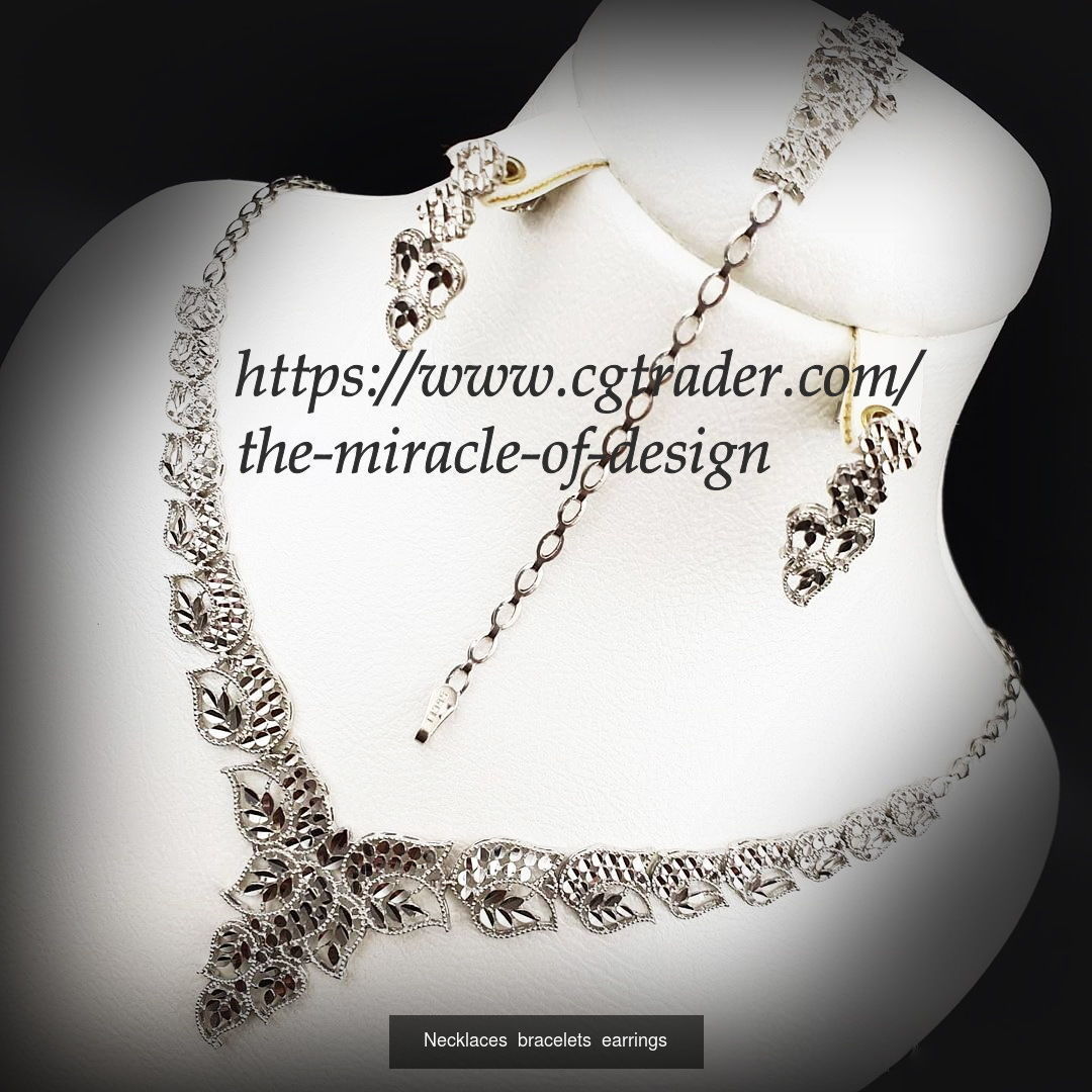 88 models of necklaces bracelets earrings pendants fusion rings  3D Model Collection_88