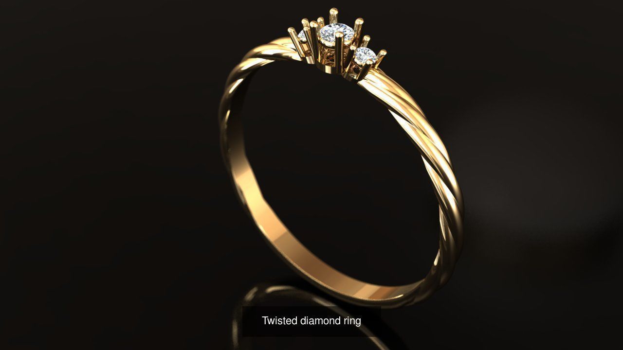 88 models of necklaces bracelets earrings pendants fusion rings  3D Model Collection_45