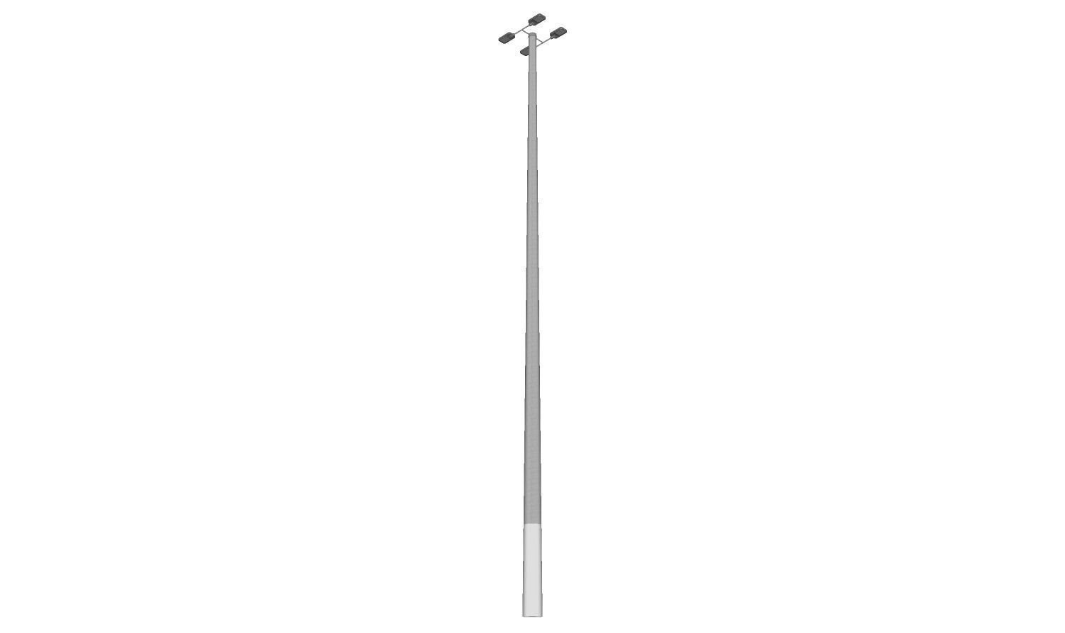Concrete Lamp Post - Light Pole - Light Post - Street Light 06 3D model_2