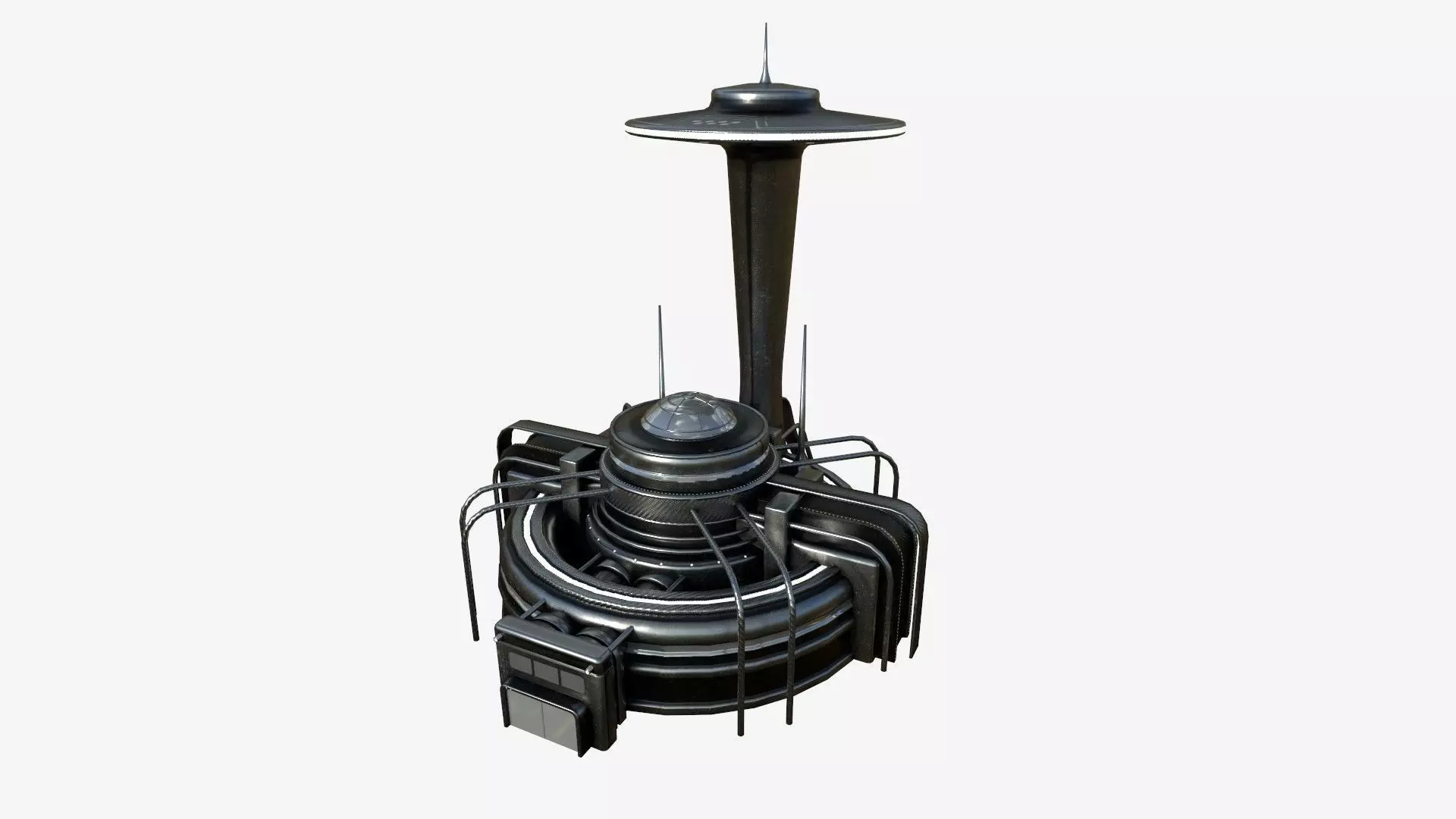 SciFi Facility D09 Dark Metal - Sci Fi Exterior Design Low-poly 3D model_0
