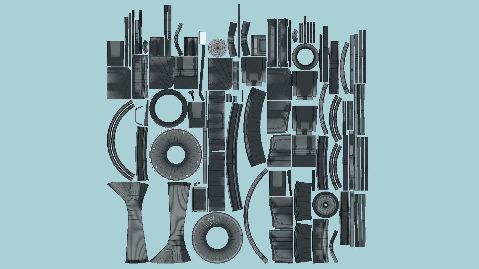 SciFi Facility D09 Dark Metal - Sci Fi Exterior Design Low-poly 3D model_5