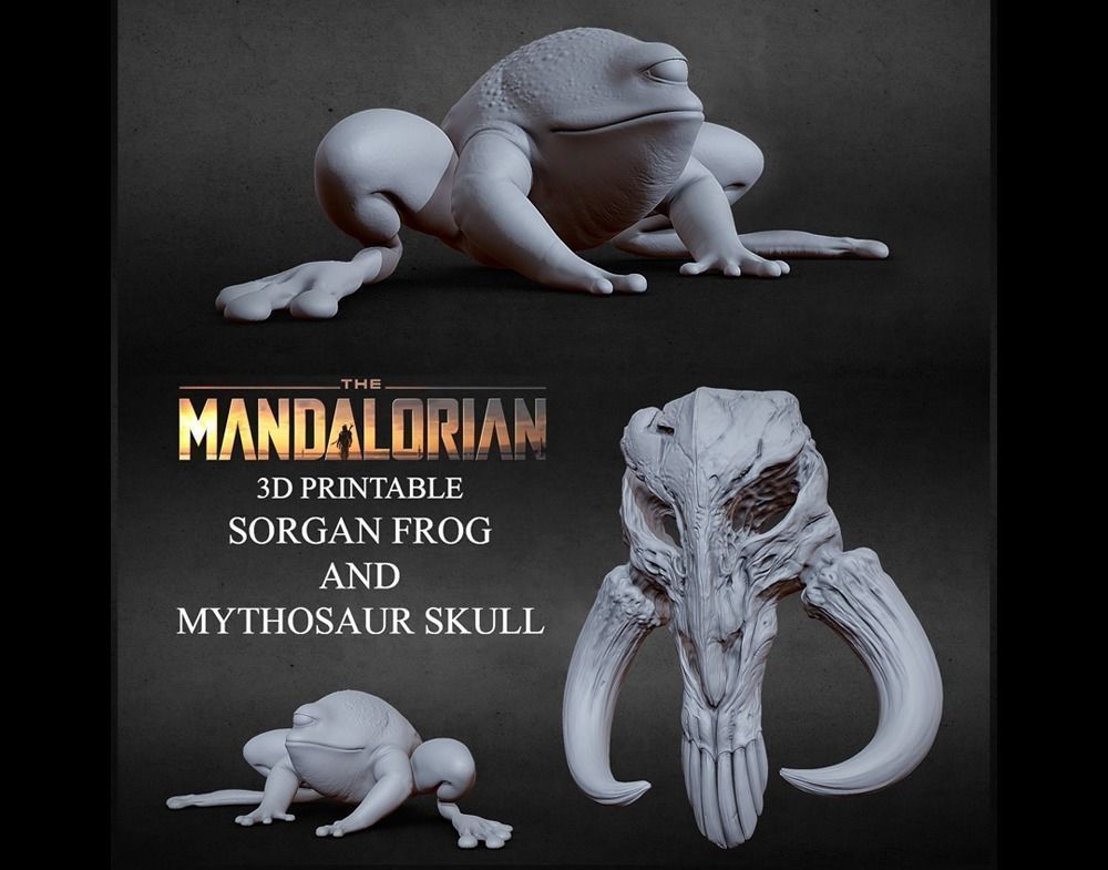 3D PRINTABLE MYTHOSAUR SKULL HORNS SORGAN FROG THE MANDALORIAN 3D print model_7