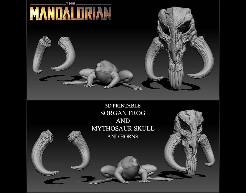 3D PRINTABLE MYTHOSAUR SKULL HORNS SORGAN FROG THE MANDALORIAN 3D print model_50