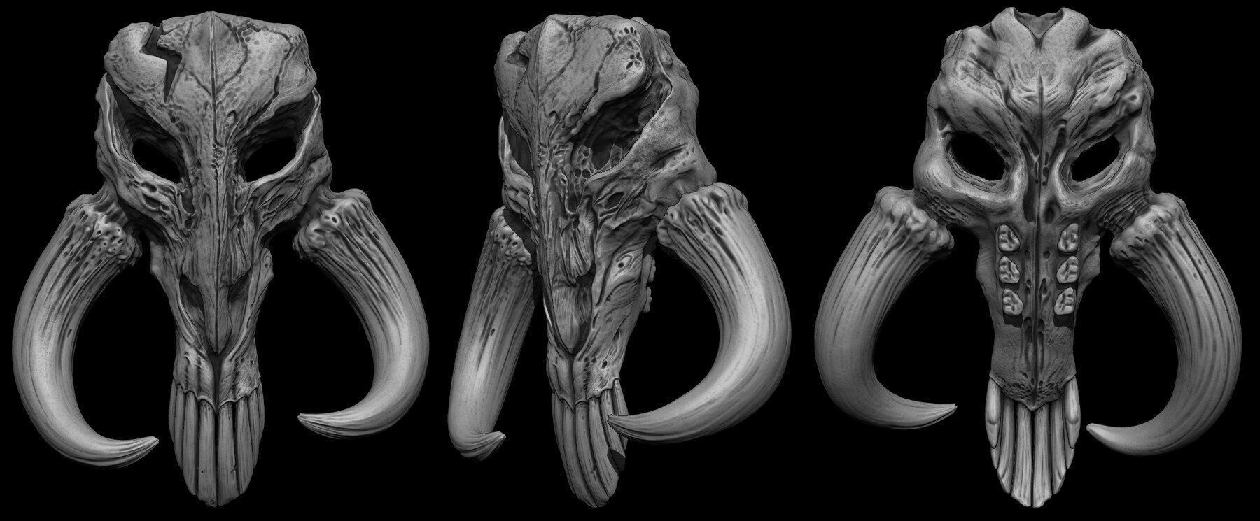 3D PRINTABLE MYTHOSAUR SKULL HORNS SORGAN FROG THE MANDALORIAN 3D print model_8