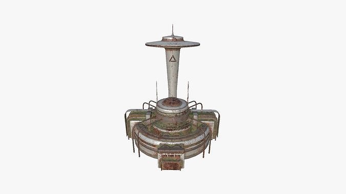 SciFi Facility D10 Abandoned - Sci Fi Exterior Design Low-poly 3D model 2