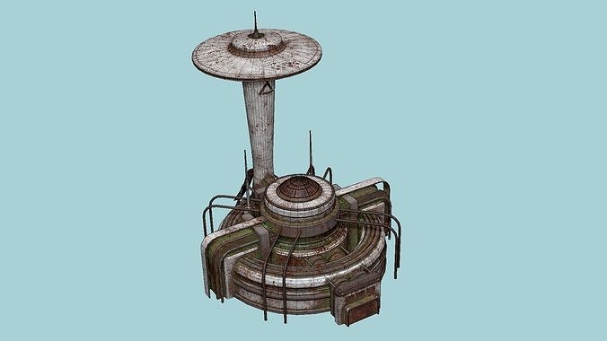 SciFi Facility D10 Abandoned - Sci Fi Exterior Design Low-poly 3D model 7