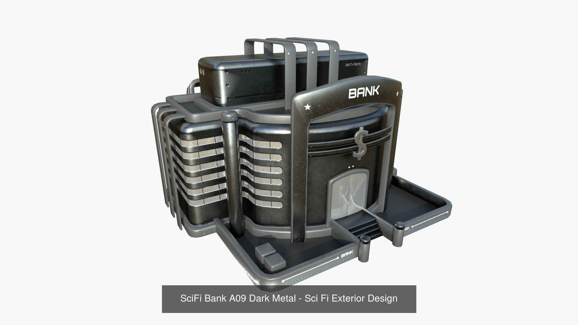 10 Sci Fi Buildings Collection I - Dark Metal - Exterior Design _3