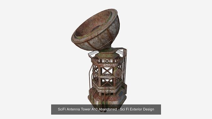 10 Sci Fi Buildings Collection J - Abandoned - Exterior Design 3D Model Pack 6