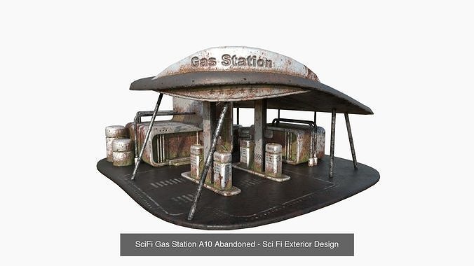10 Sci Fi Buildings Collection J - Abandoned - Exterior Design 3D Model Pack 4