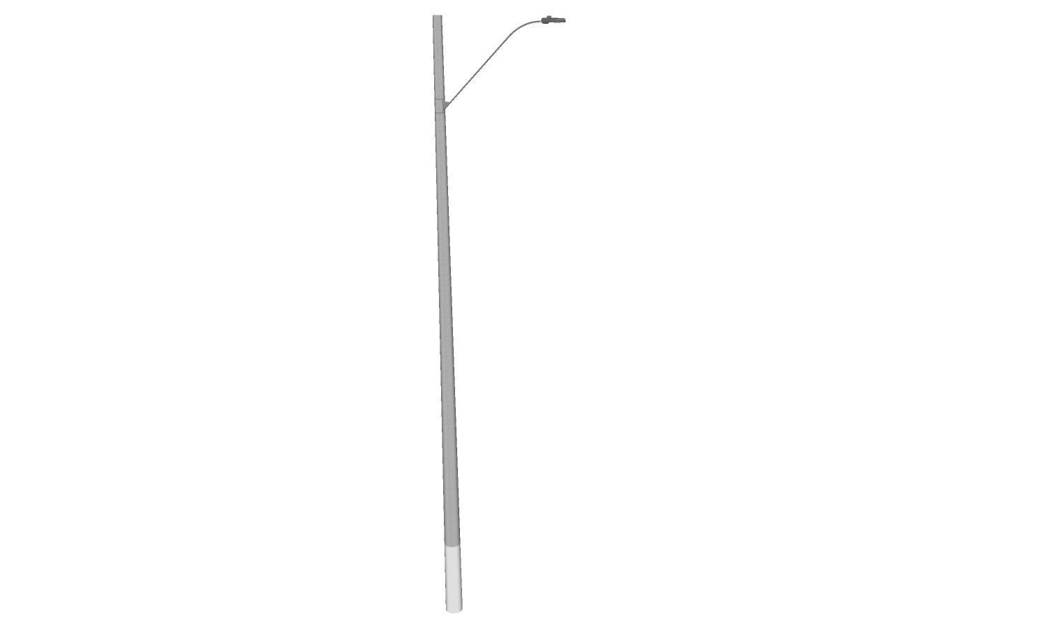 Concrete Lamp Post - Light Pole - Light Post - Street Light 08 3D model_4